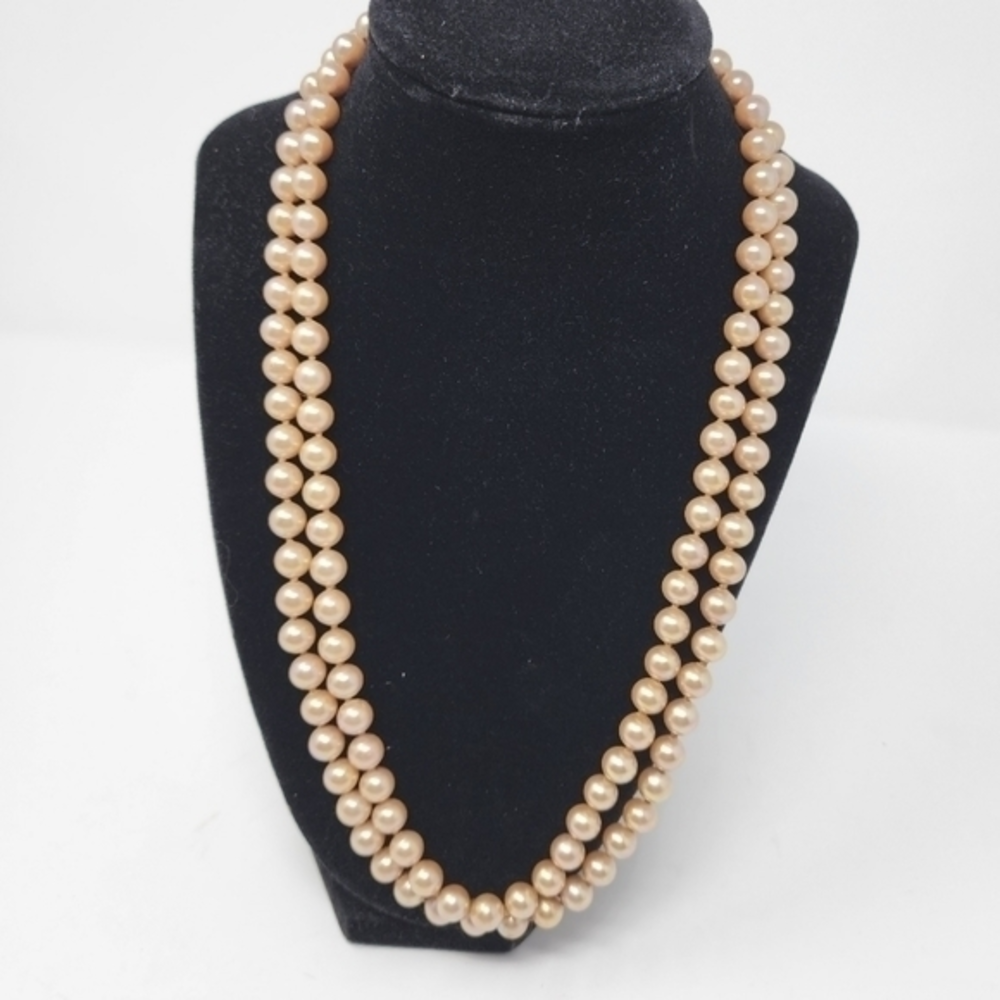Vintage Double Strand Faux Pearl Necklace